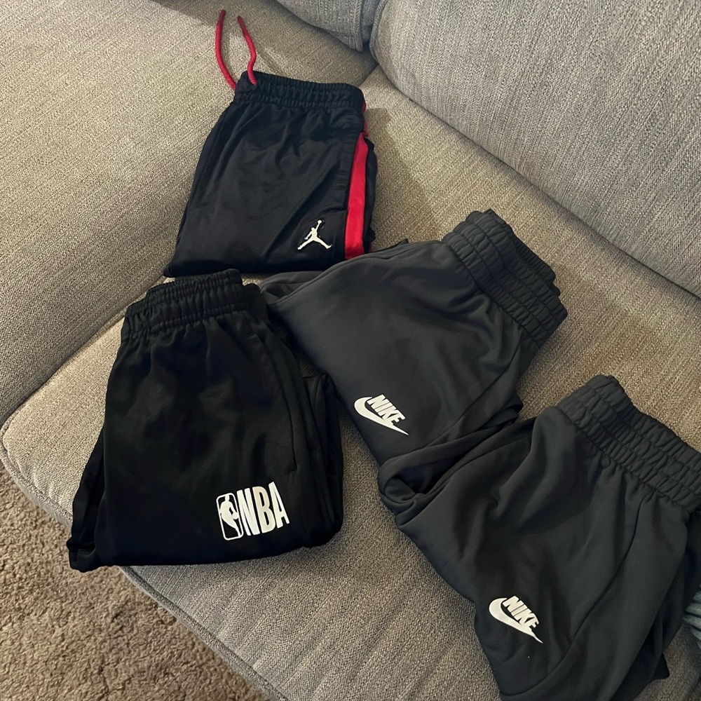 Nike Kids Black and Red Joggers